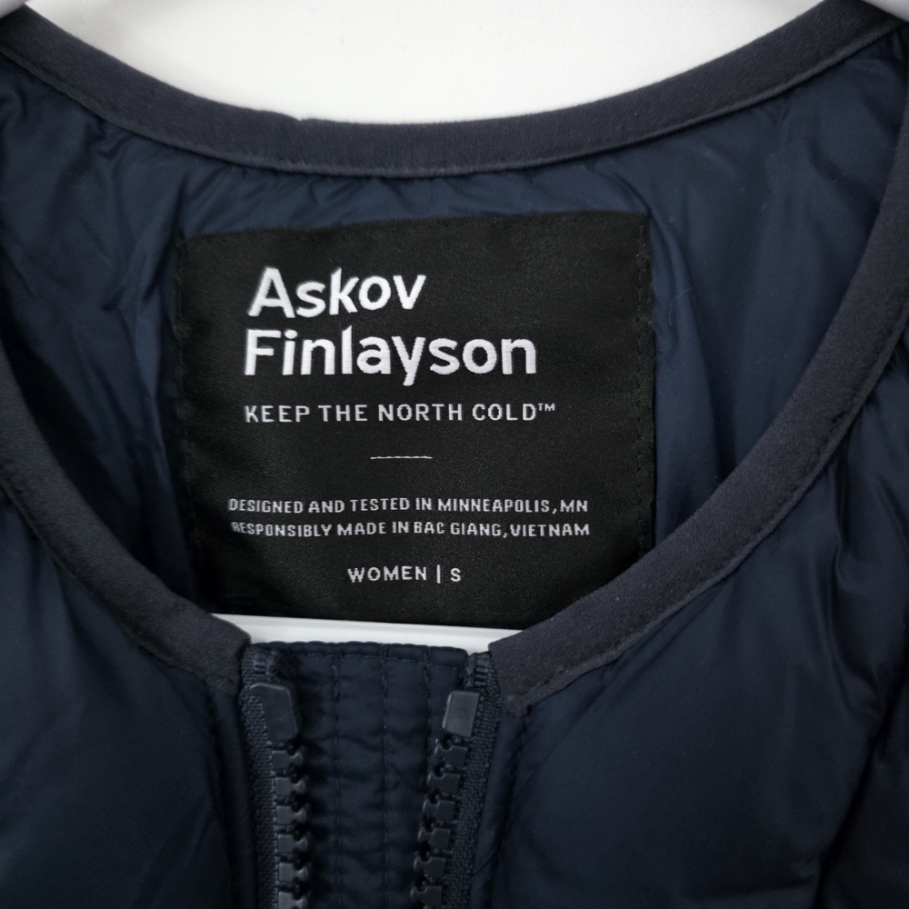 Askov Finlayson Preservation Insulated Puffer Vest Blue Small Outdoor Hiking - Picture 2 of 10